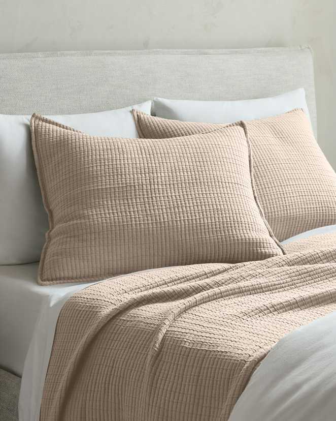 Toffee Organic Ribbed Cotton Shams