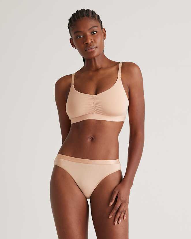 Warm Sand Micromodal Ruched Bralette (2-pack)