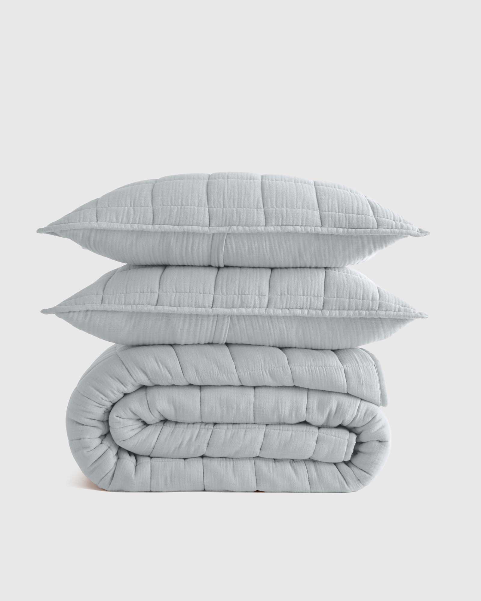 Mist Organic Cotton Gauze Box Quilt Set
