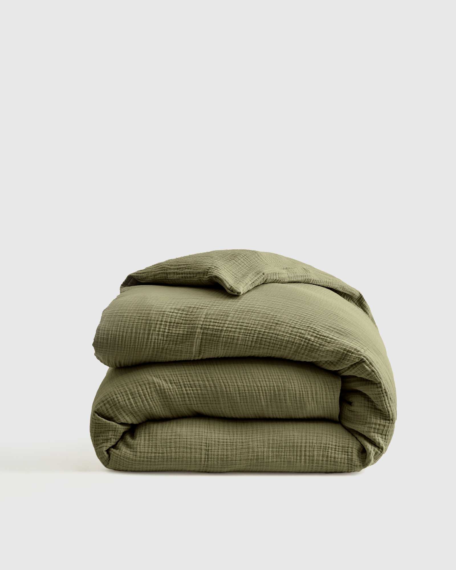olive Organic Airy Gauze Duvet Cover