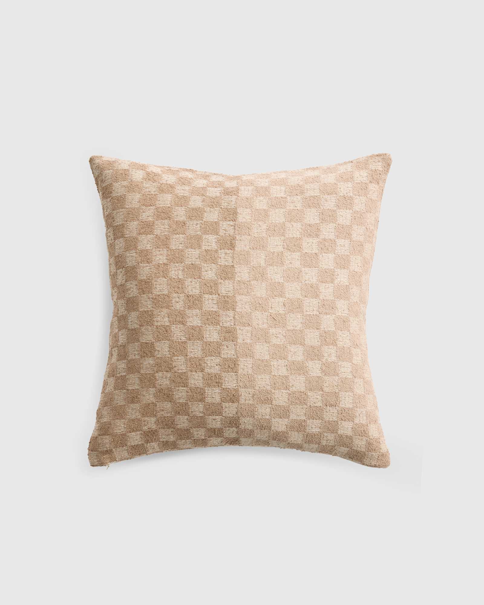 Natural Silk Cashmere Checkered Pillow Cover