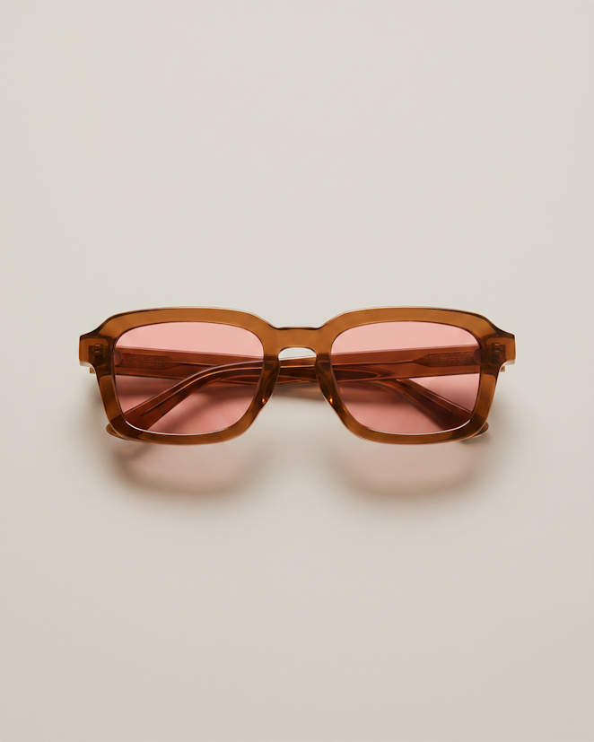 Clear Spice with Deep Rose lens Tulum Polarized Acetate Sunglasses