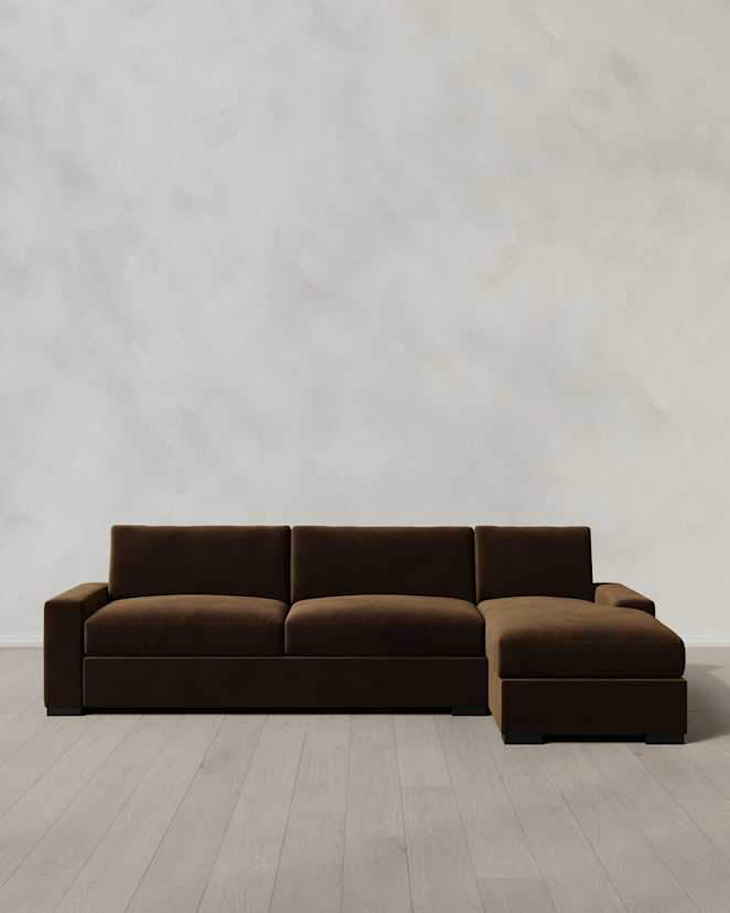 Java Stillman Chaise Sectional in Performance Velvet