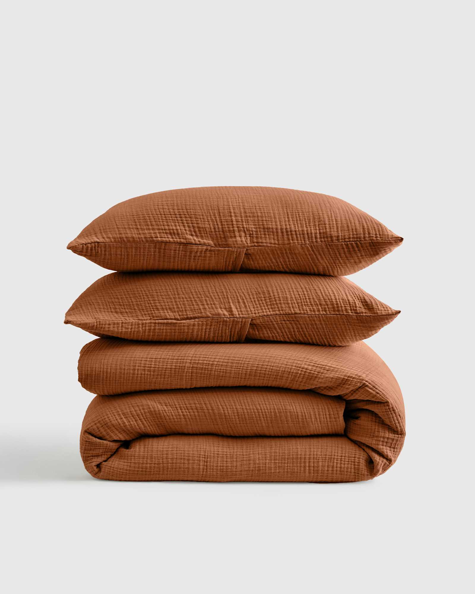 terracotta Organic Airy Gauze Duvet Cover Set