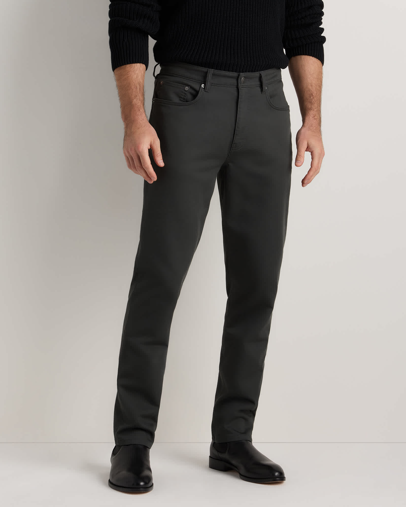 dark-charcoal Comfort Stretch Traveler 5-Pocket Pants - Athletic Tapered