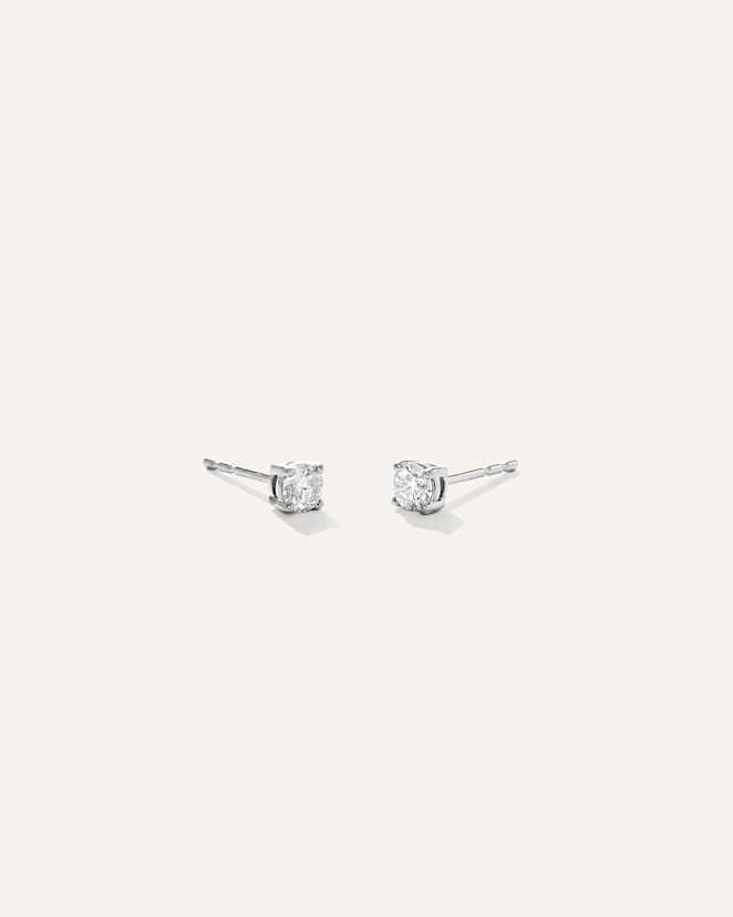 White Gold 14k Gold Natural Diamond Solitaire Studs