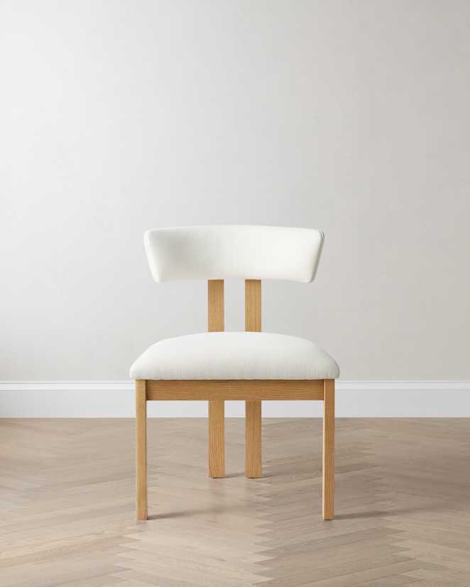 Ivory/Natural Solid Wood and Performance Fabric Dining Chair (Set of 2)