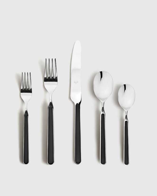 Black Fantasia Flatware 20-Pc Set by Mepra