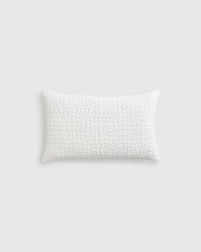 White Organic Cotton Hand Stitched Pillow Cover
