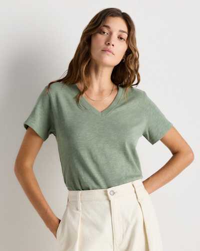 100% Organic Cotton Slub V-Neck Tee