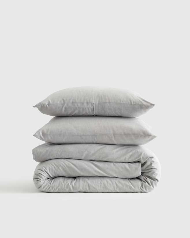 Grey Mongolian Cashmere Cotton Duvet Cover Set