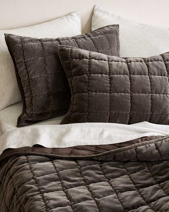 Greystone Cotton Velvet Box Quilted Sham Set