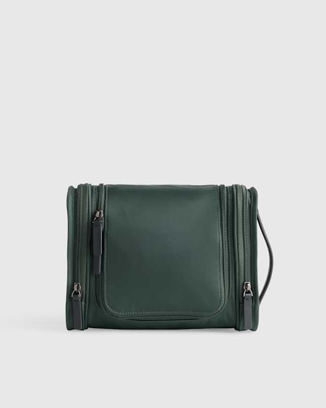 Dark Green Voyage Nylon Hanging Toiletry Case
