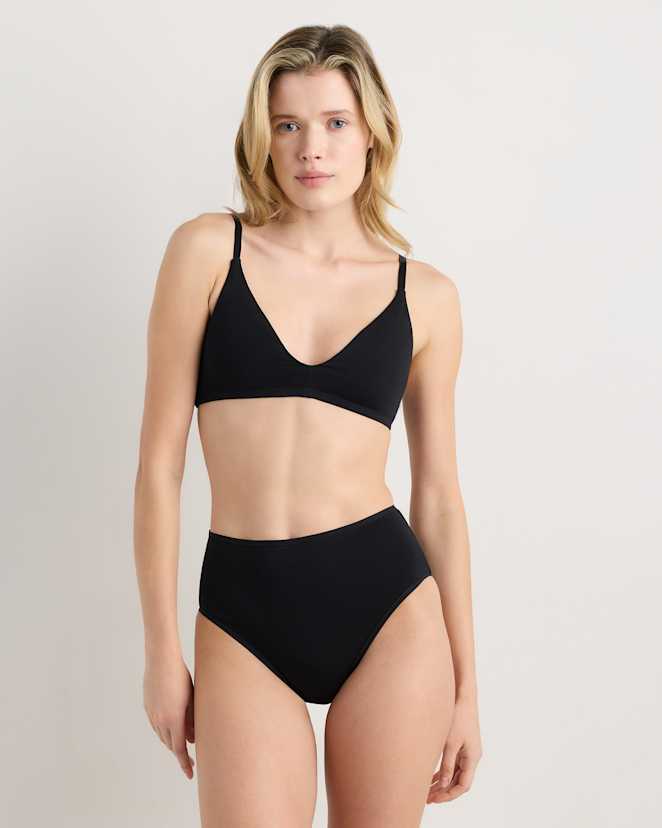 Black Organic Cotton Triangle Bralette (2-Pack)