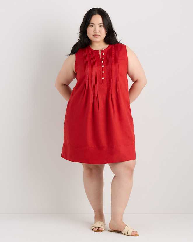 Chile 100% European Linen Sleeveless Swing Dress