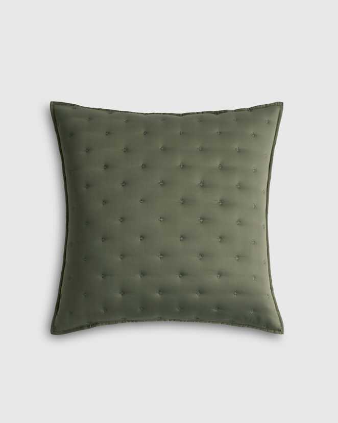 Dusty Olive Bamboo Dream Quilted Euro Sham