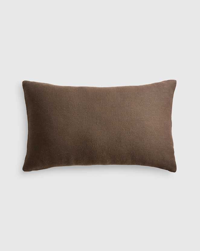 Brown/Natural Reversible Linen Bamboo Pillow Cover