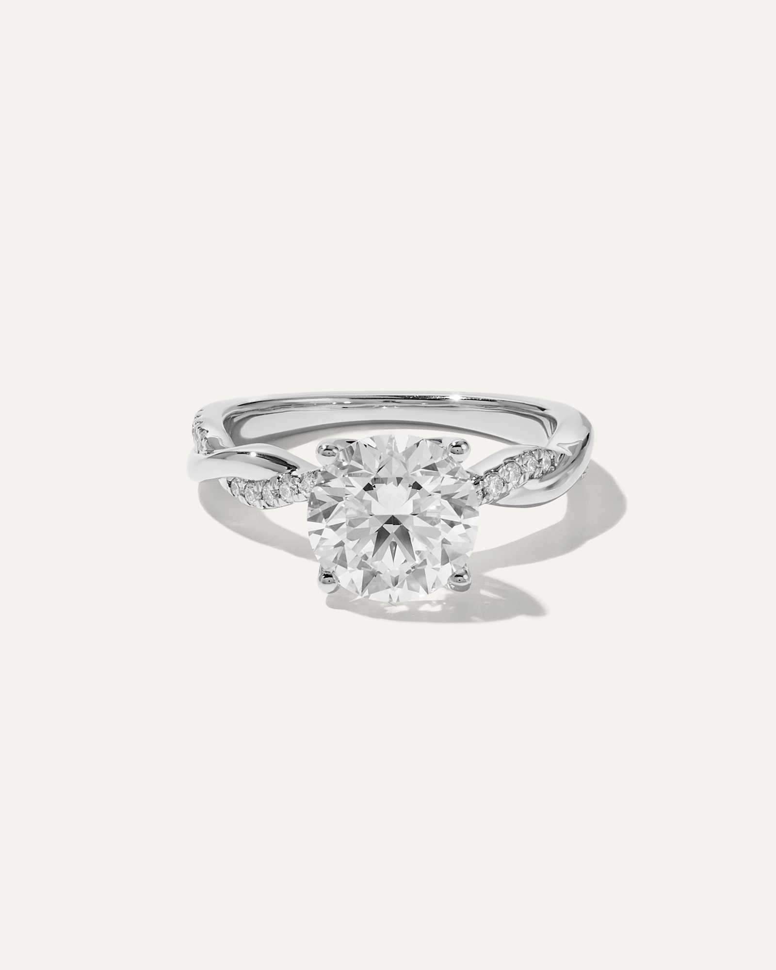 Platinum Lab Grown Diamond Round Twisted Engagement Ring - 2.5ct