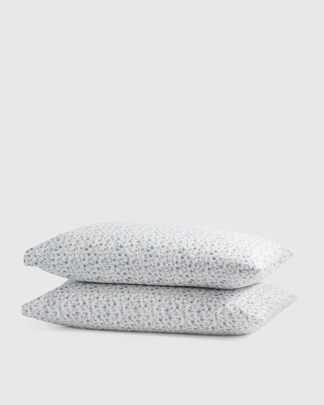 Blue Florette Classic Organic Percale Pillowcase Set
