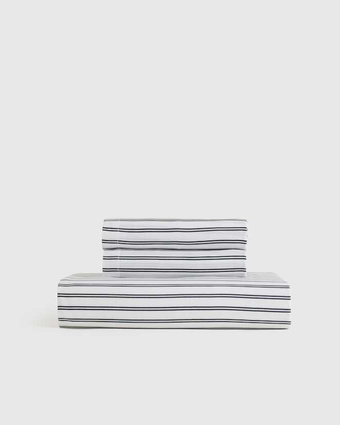 Double Stripe Nightfall Bamboo Stripe Fitted Sheet Set