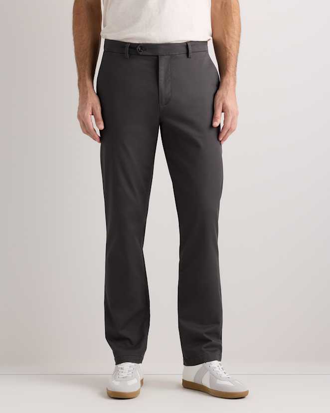 Dark Charcoal Organic Non-Iron Chino Pants - Straight