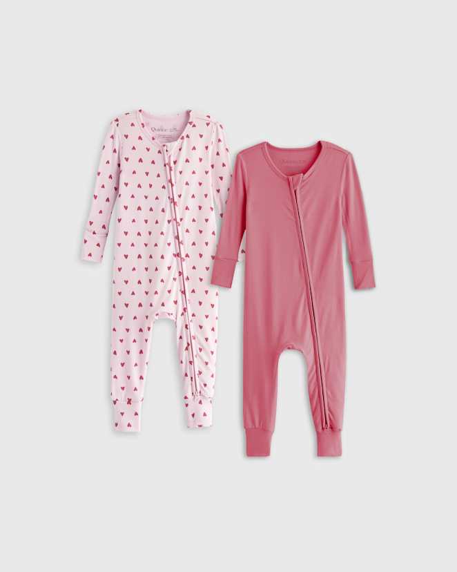 Painted Hearts Bamboo One Piece Pajamas 2-Pack