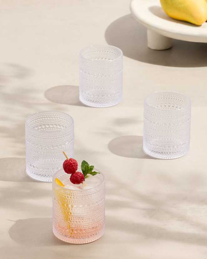 Clear Orbetto Outdoor Acrylic Short Tumbler (Set of 8)