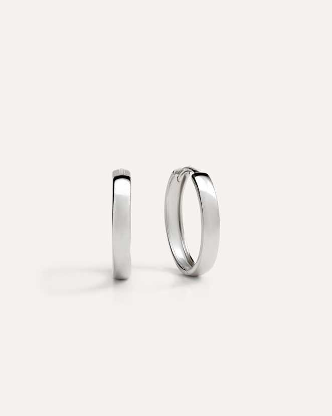 White Gold 14K Gold Bold Hoops