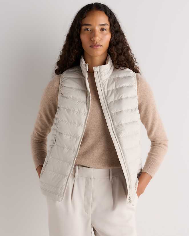 Travertine Beige Lightweight Down Packable Puffer Vest