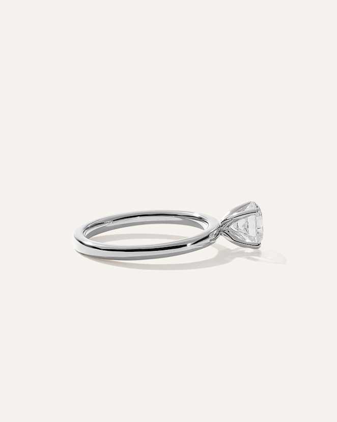 White Gold Lab Grown Diamond Round Comfort Fit Engagement Ring - 1ct