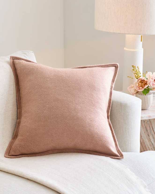 Camel Solid Cashmere Pillow Cover