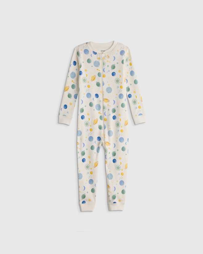 Celestial Dreams Cream 100% Organic Cotton One Piece Pajama