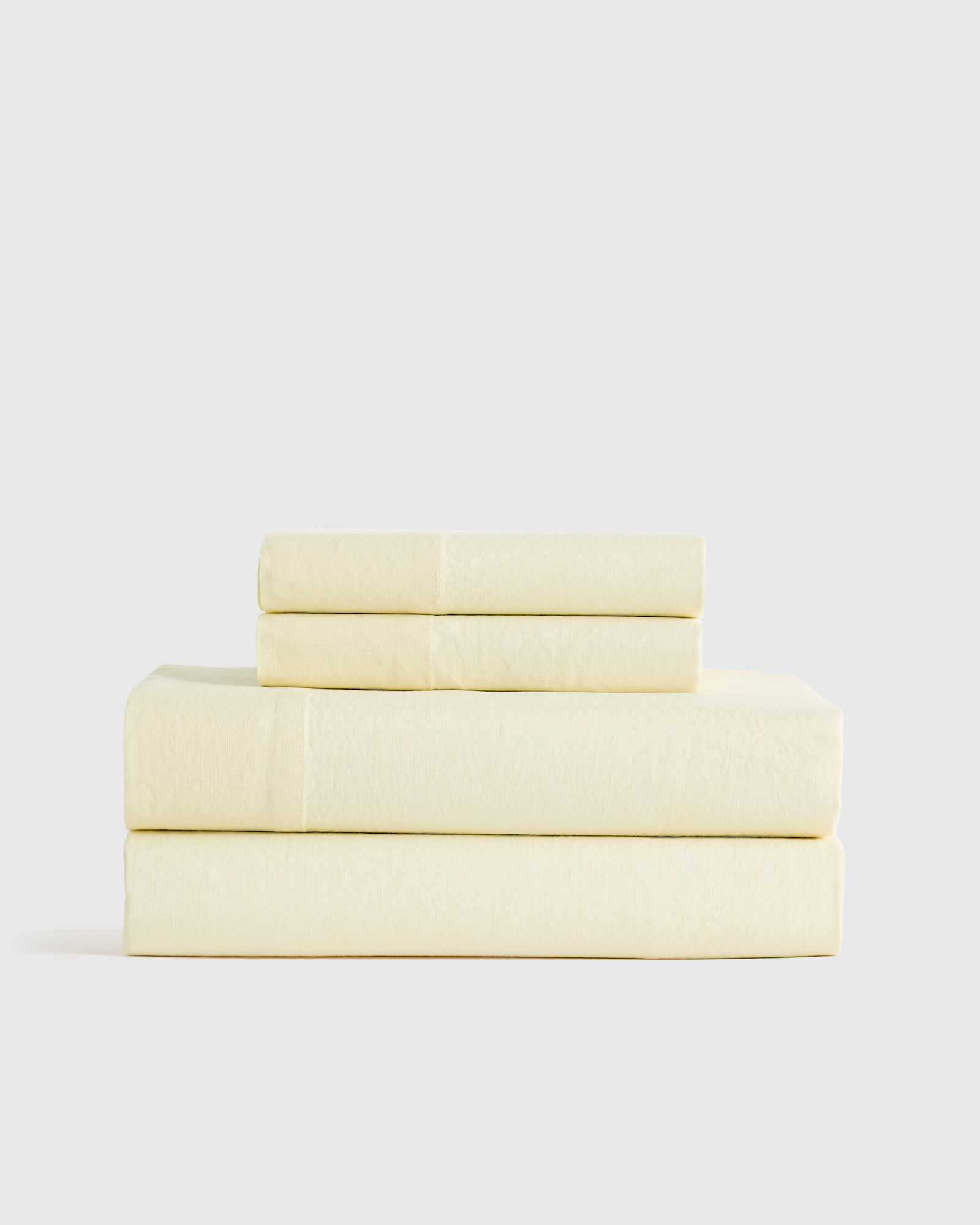 Butter Yellow European Linen Sheet Set