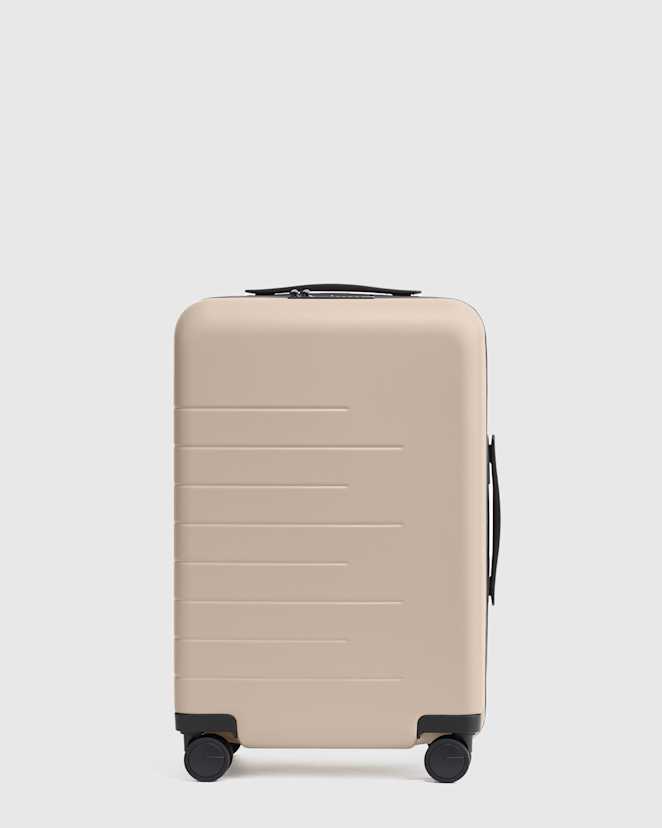Tan Expandable Carry-On Suitcase