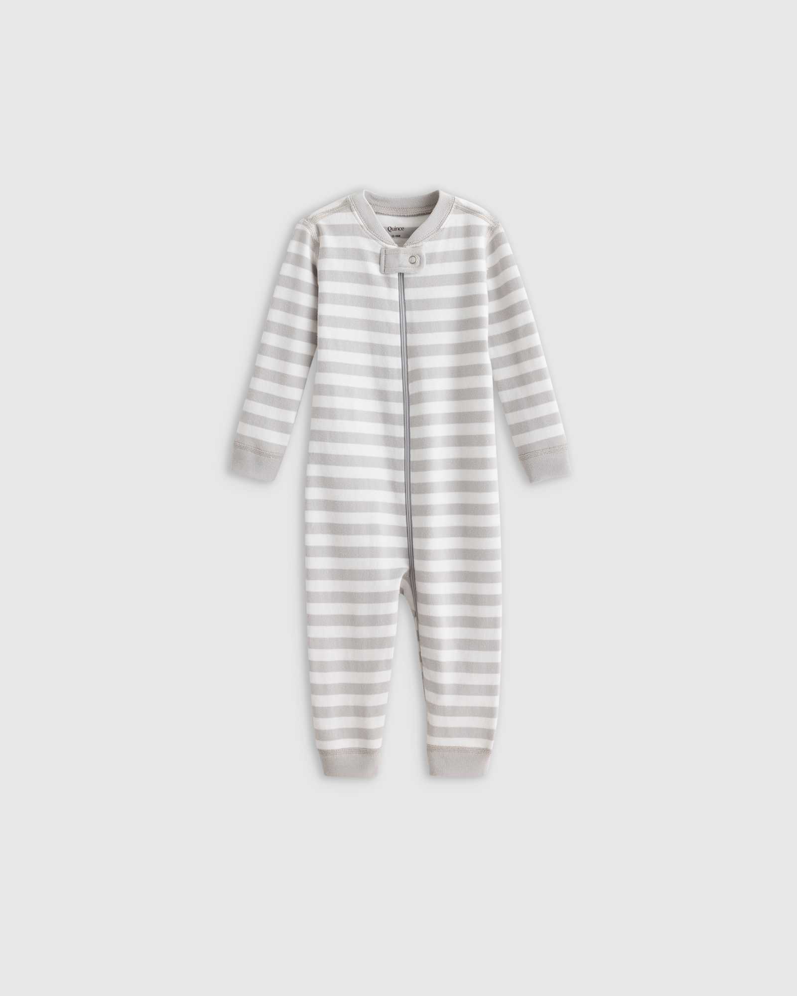 grey-stripe 100% Organic Cotton One Piece Pajama
