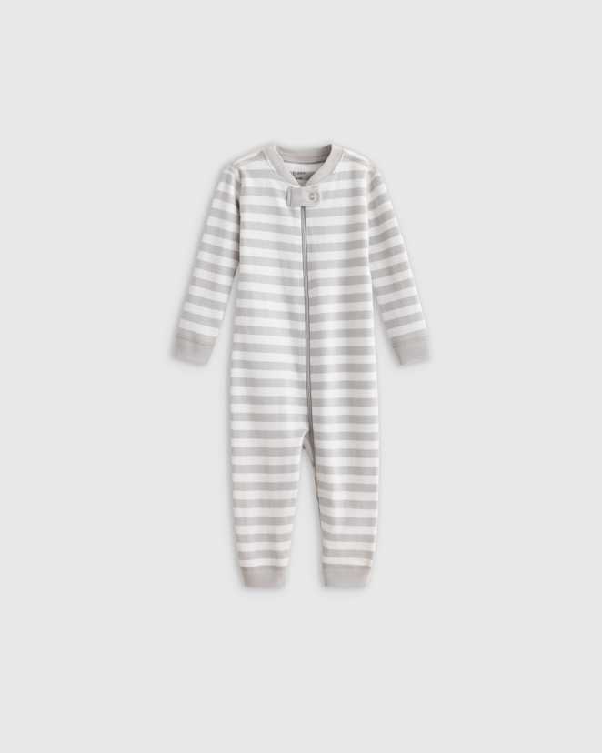 Grey Stripe 100% Organic Cotton One Piece Pajama