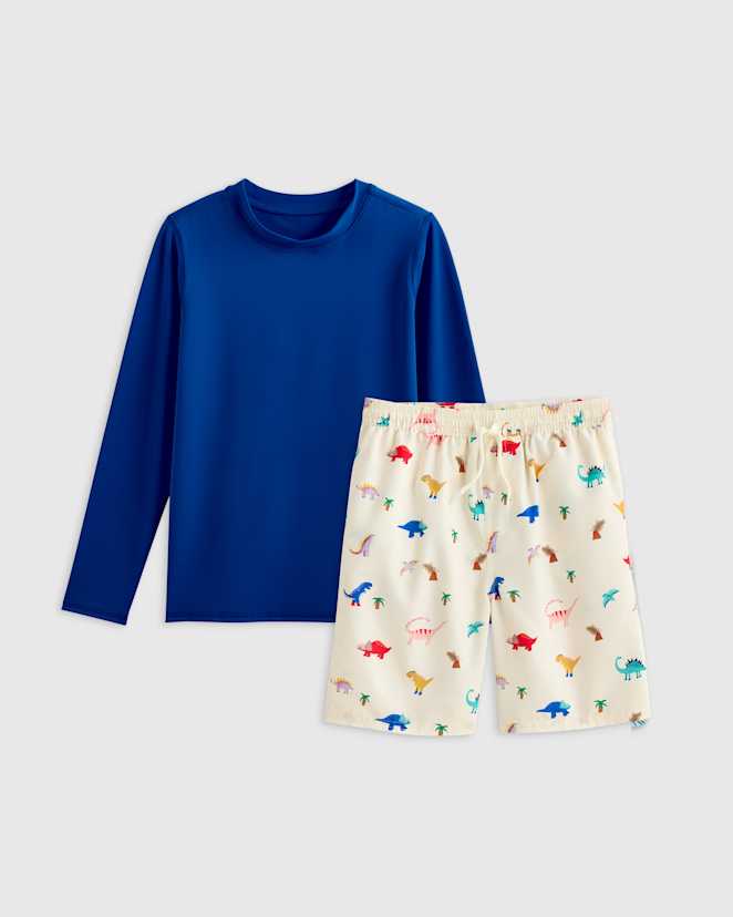 Dinosaurs Swim Trunk and Rash Guard Set