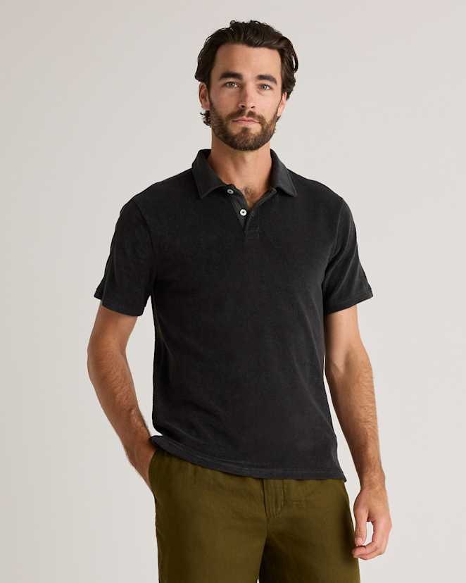 Charcoal 100% Organic Cotton Terry Towel Polo