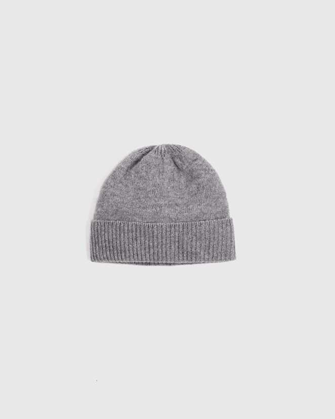 Heather Grey Washable Cashmere Beanie