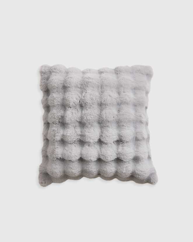 Glacier Ruched Faux Fur Pillow Cover
