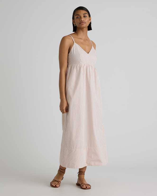 Terracotta Stripe 100% Organic Cotton Sleeveless Maxi Dress