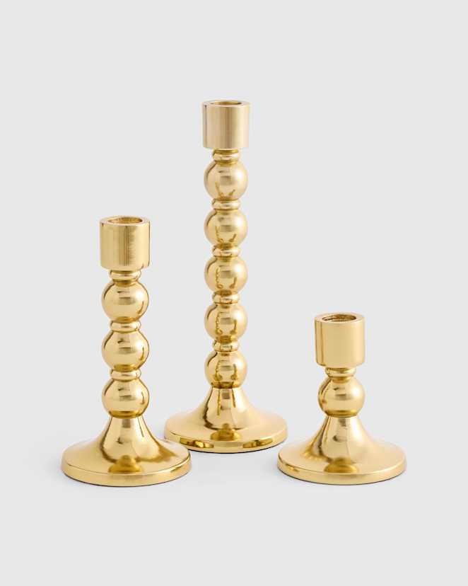 Brass Brass Candlestick Holders (Set of 3)