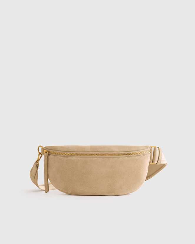 Sand Italian Suede Sling Bag