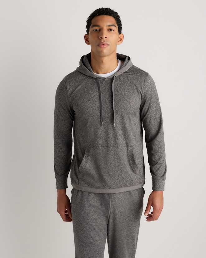 Heather Grey Flowknit Performance Hybrid Pullover Hoodie