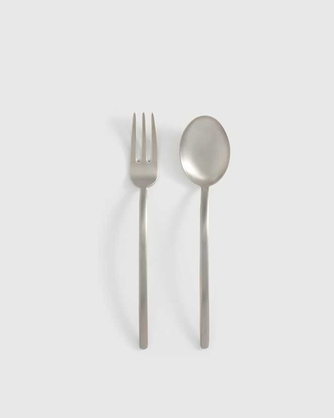 Brushed Stainless Steel Due 2-Pc Serving Utensil Set by Mepra