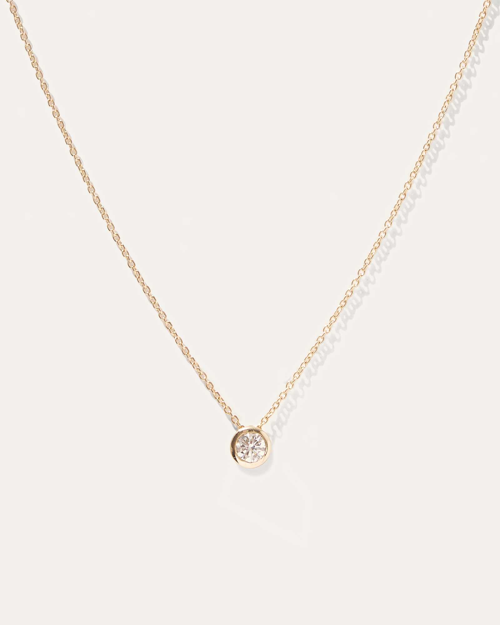 large bezel yg necklace