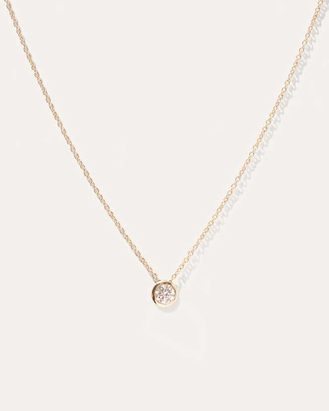 Yellow Gold 14K Gold Diamond Sliding Bezel Necklace