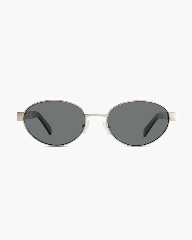 Silver with Grey lens Monaco Polarized Stainless Steel Sunglasses