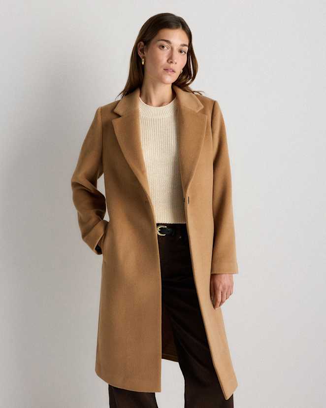 Caramel Wool Cashmere Classic Single-Breasted Coat