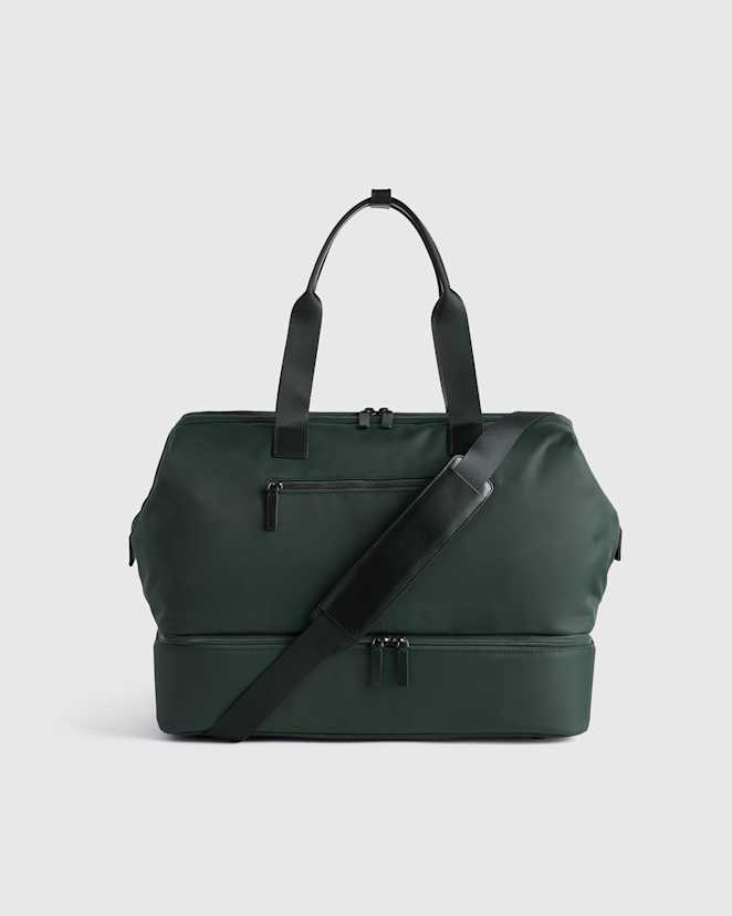 Dark Green Voyage Nylon Dual Compartment Weekender